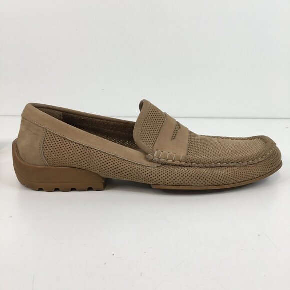 Bruno Magli Carlos Tan Perforated Suede Penny Loafers Size 8M main image 4